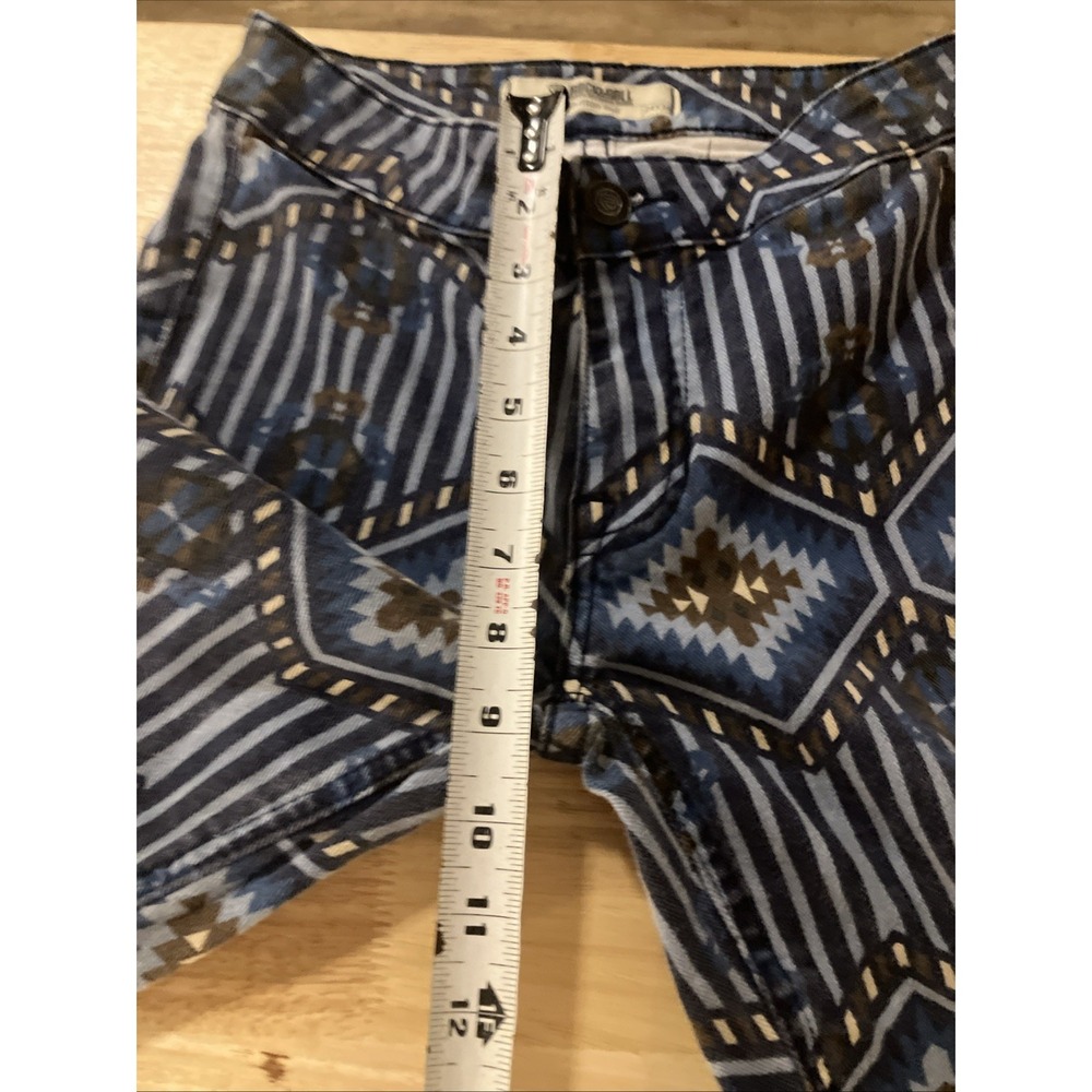 Rock & Roll Denim Bell Jeans Womens 24 30" Inseam Blue Flare Aztec Print - Picture 6 of 12